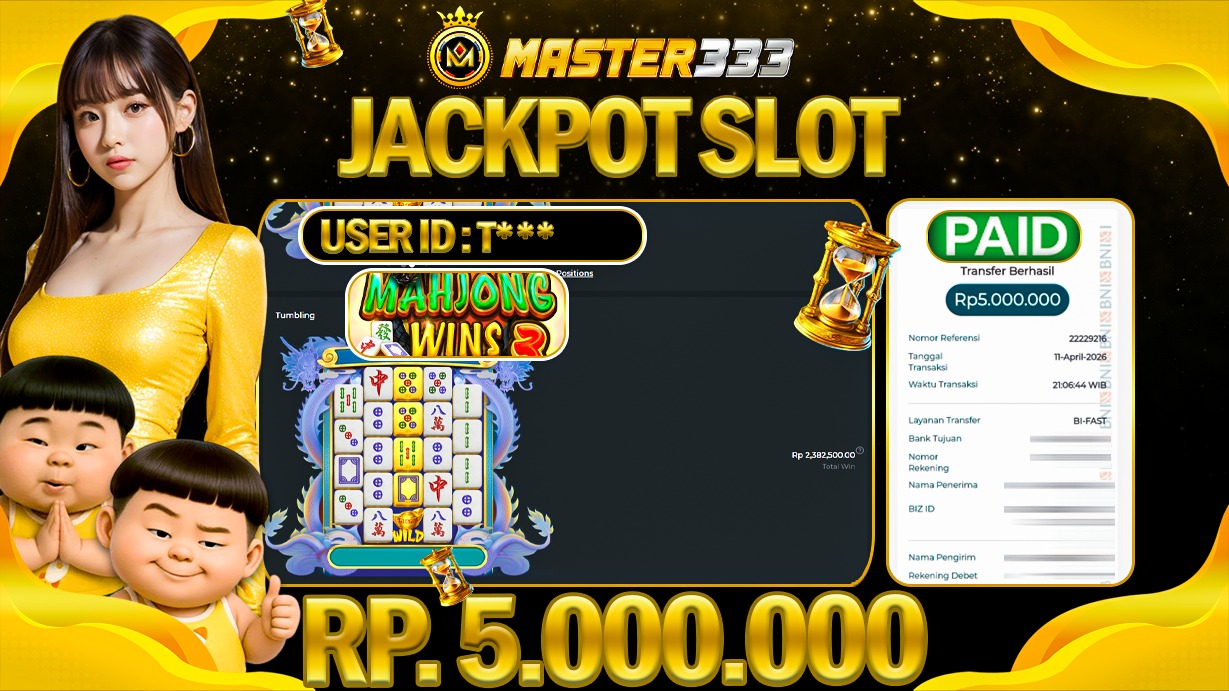 JACKPOT Rp 5.000.000 JUTA DI MASTER333 LANGSUNG BAYAR LUNAS
